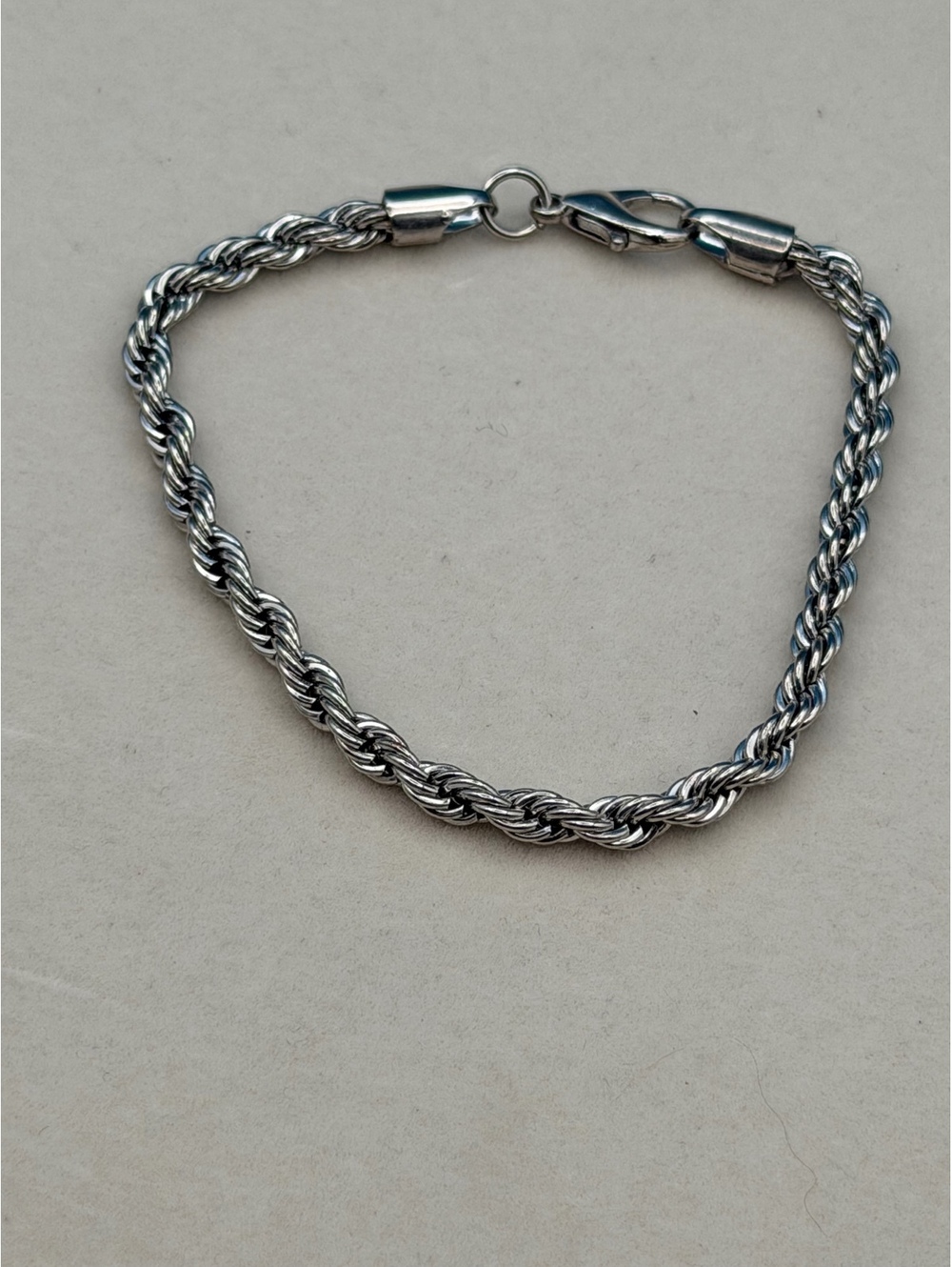 Silver rope chain bracelet